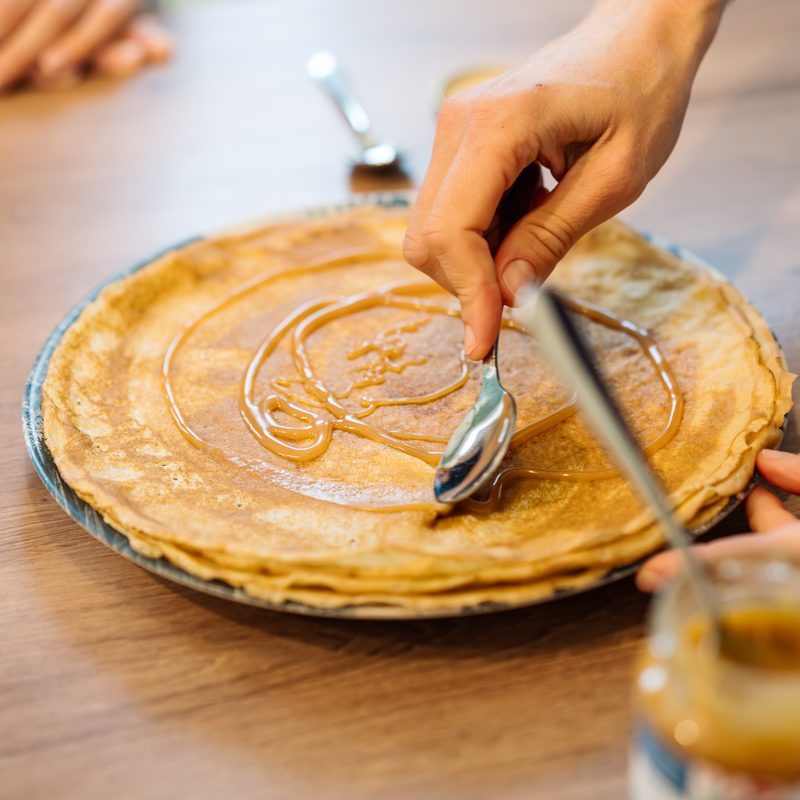 Crêpe bretonne au caramel au cidre